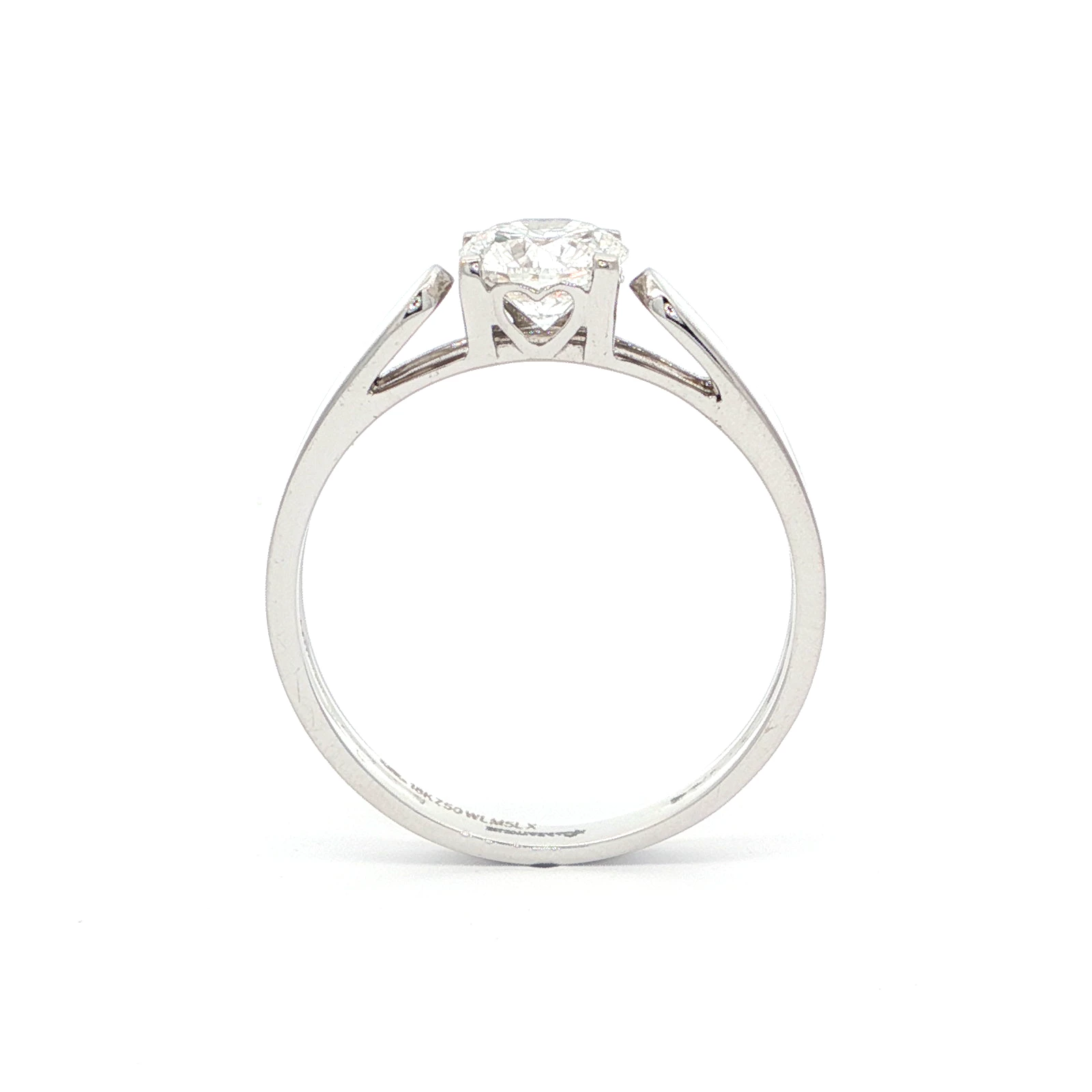 Classic White Gold Solitaire Ring with Round Cut Diamond