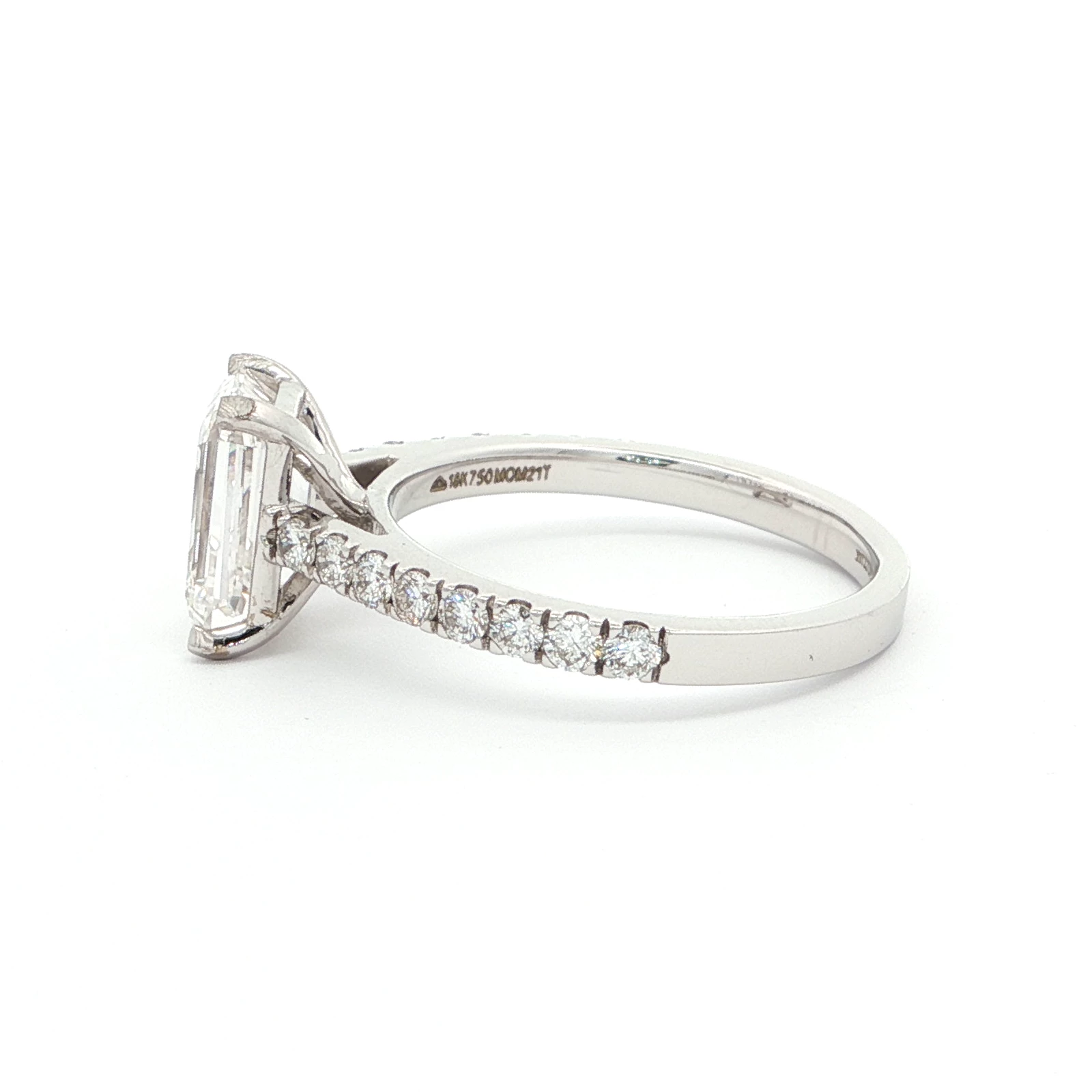 Emerald-Diamond Half Eternity Ring