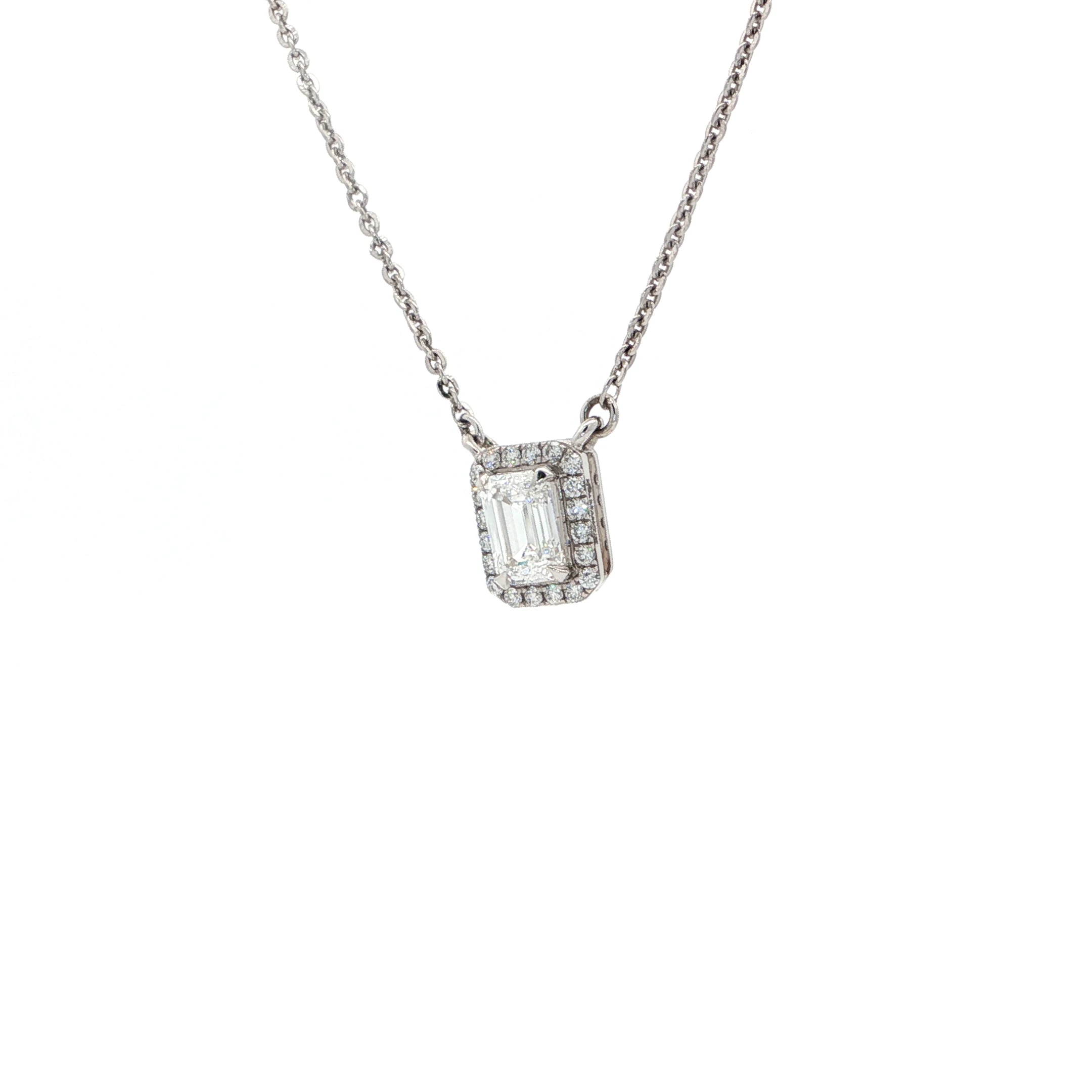 Emerald Diamond Pendant Necklace