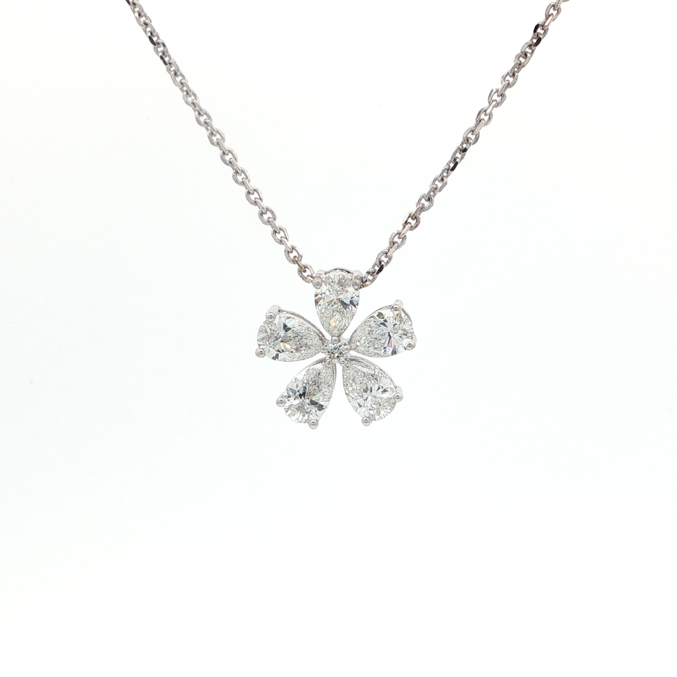 Floral Diamond Pendant Necklace(1)