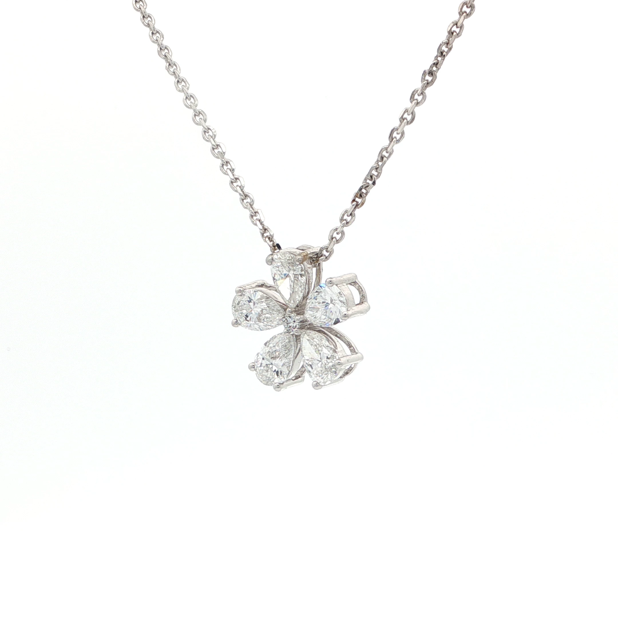 Floral Diamond Pendant Necklace