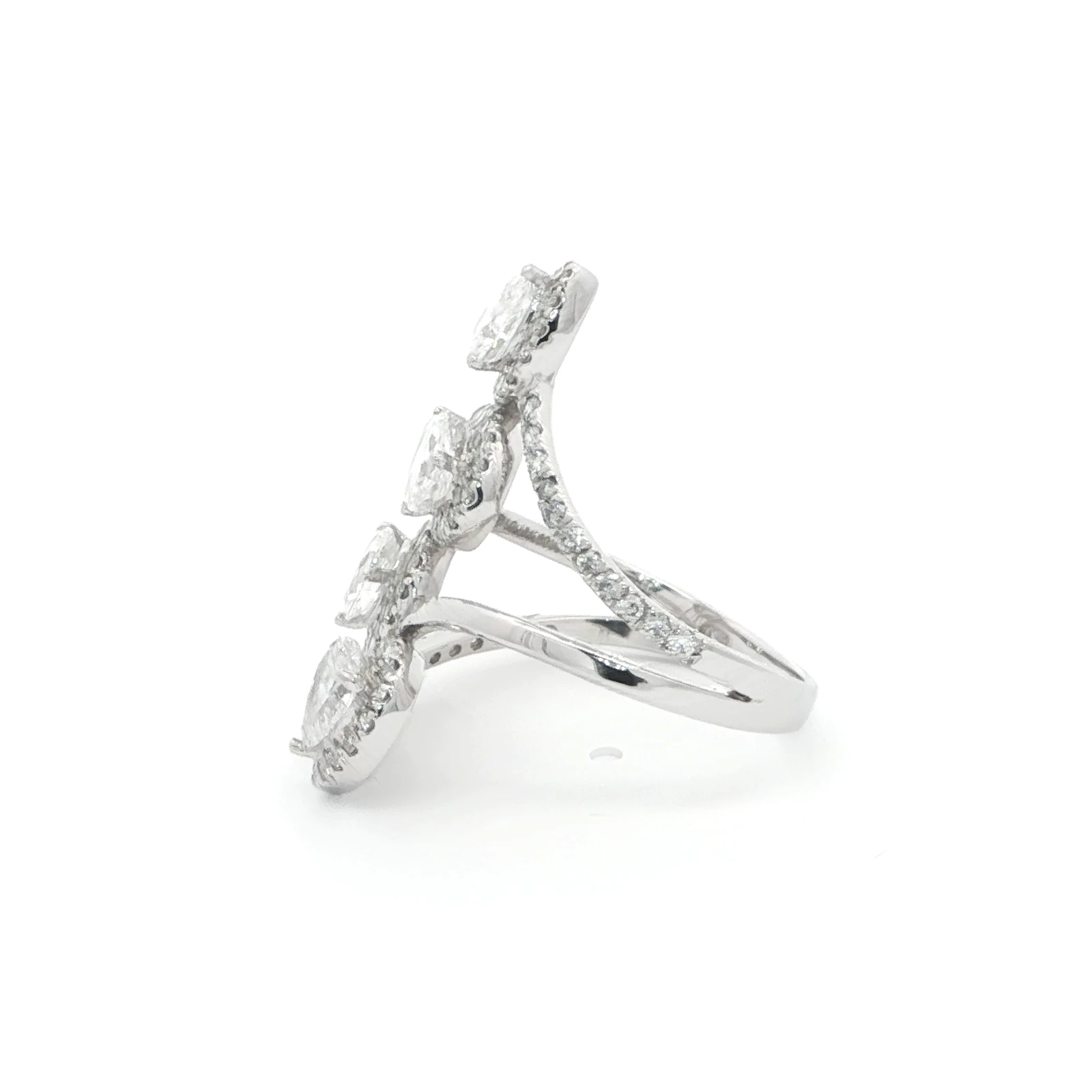 Foliage Pear Diamond Ring