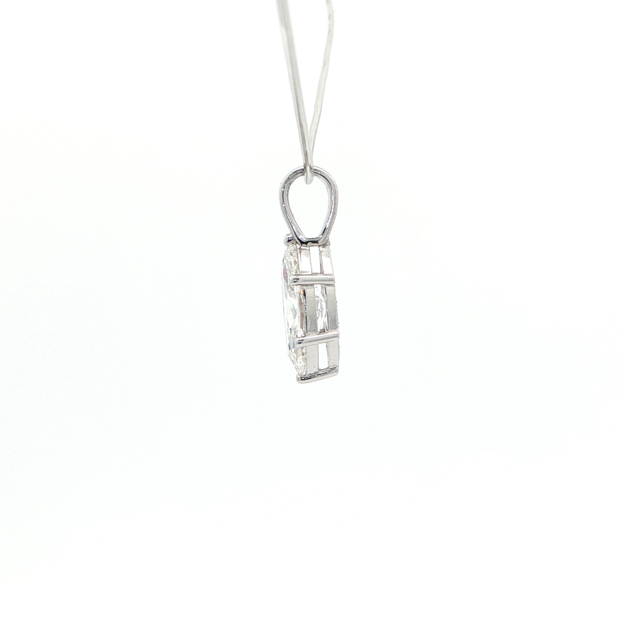 Marquise Diamond Pendant in White Gold