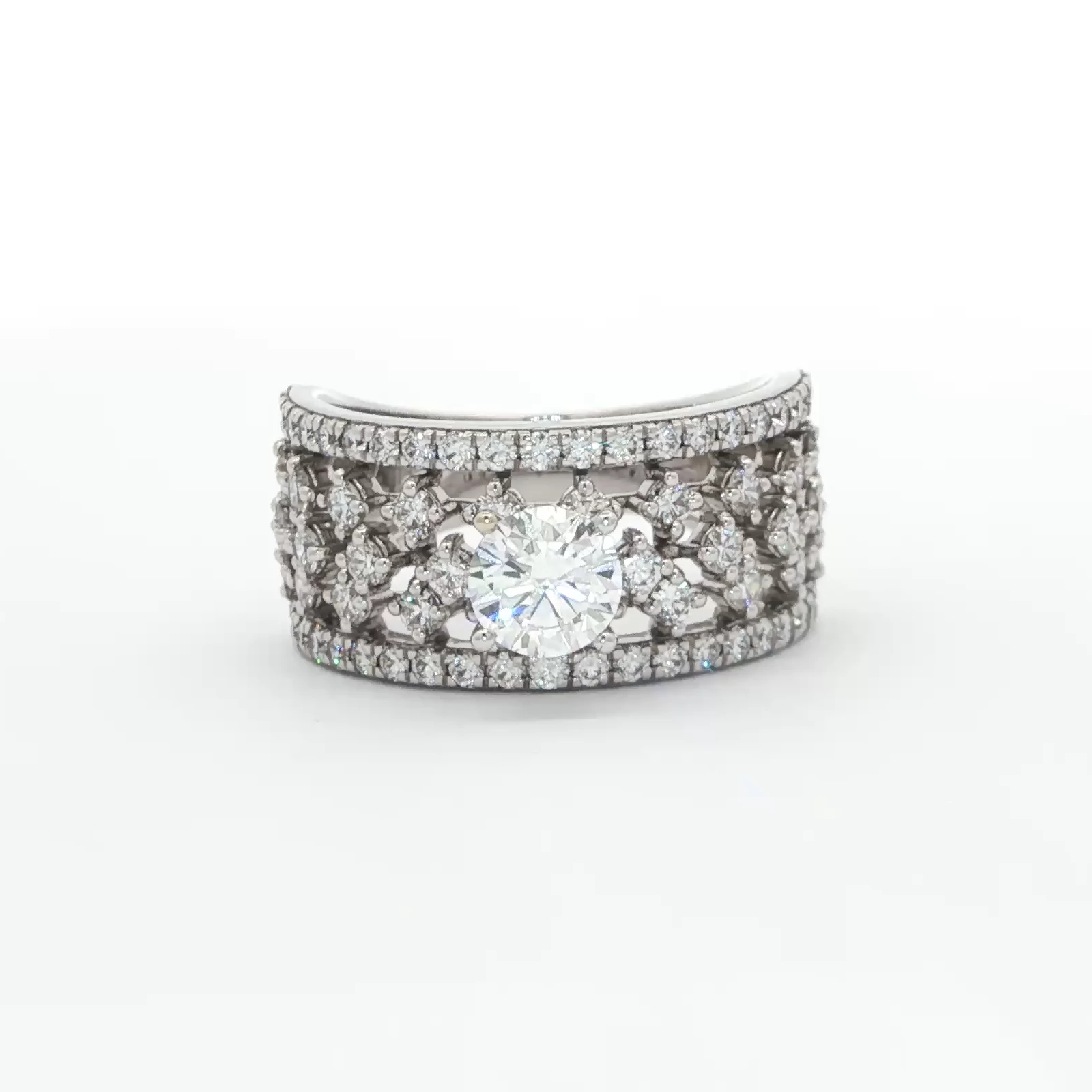 Multistone Ring Mesh Diamond Ring(1)