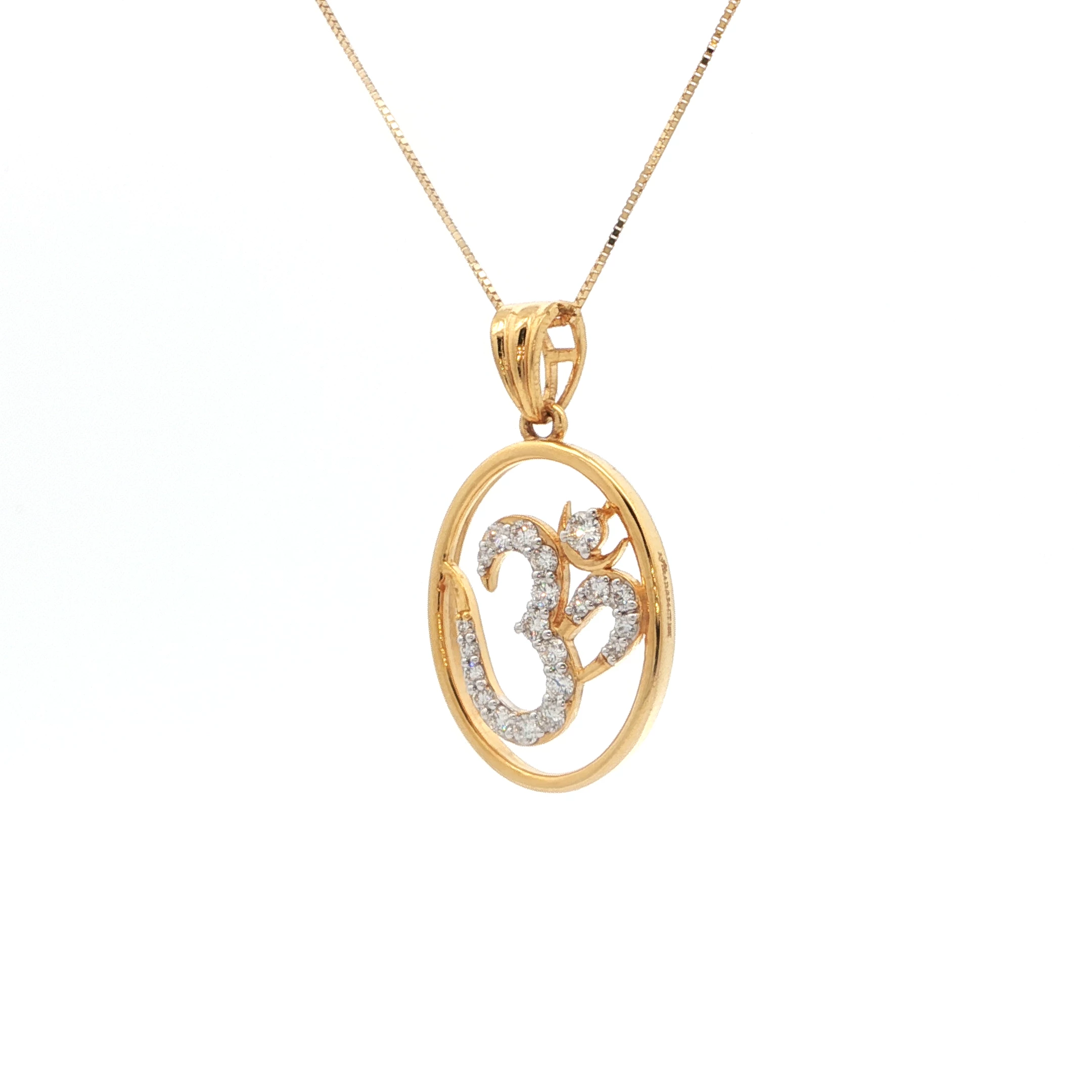 Om Diamond Pendant - Yellow Gold