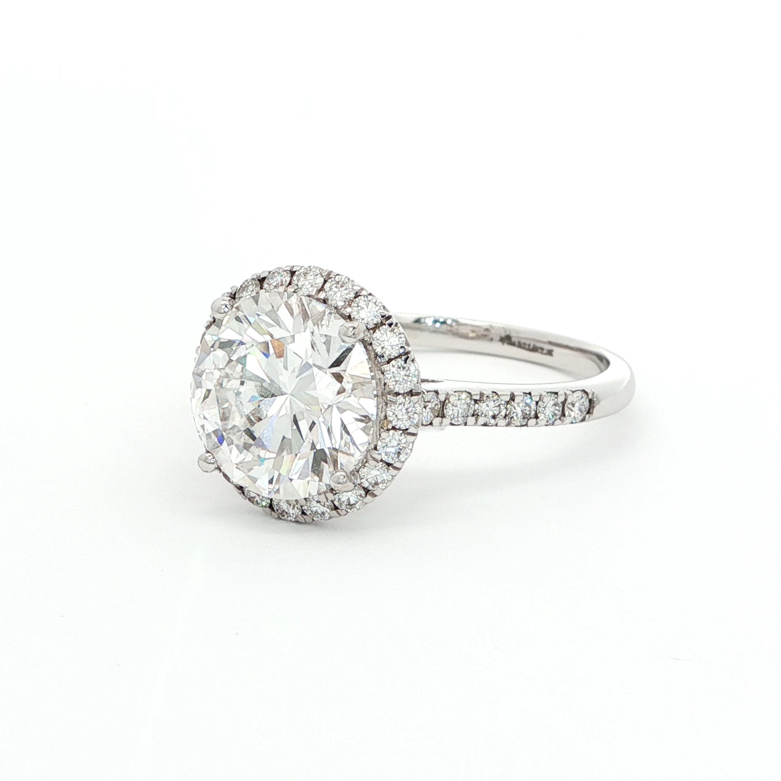 3.66 Carat Round Diamond Halo Ring